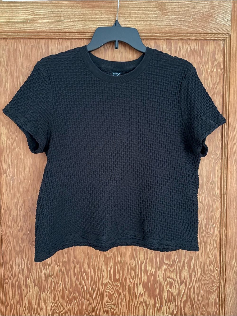 Black Textured Short Sleeve Tee